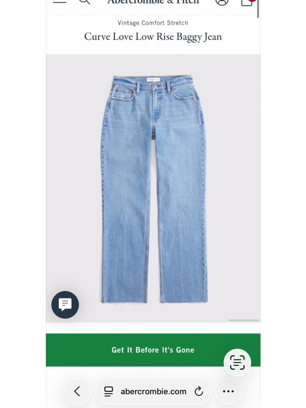 Abercrombie & Fitch Curve Love Low-Rise Baggy Jeans